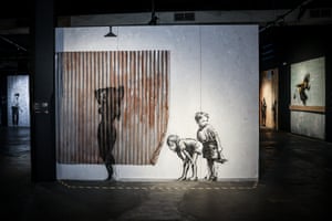 A reproduction of Banksy’s graffiti art