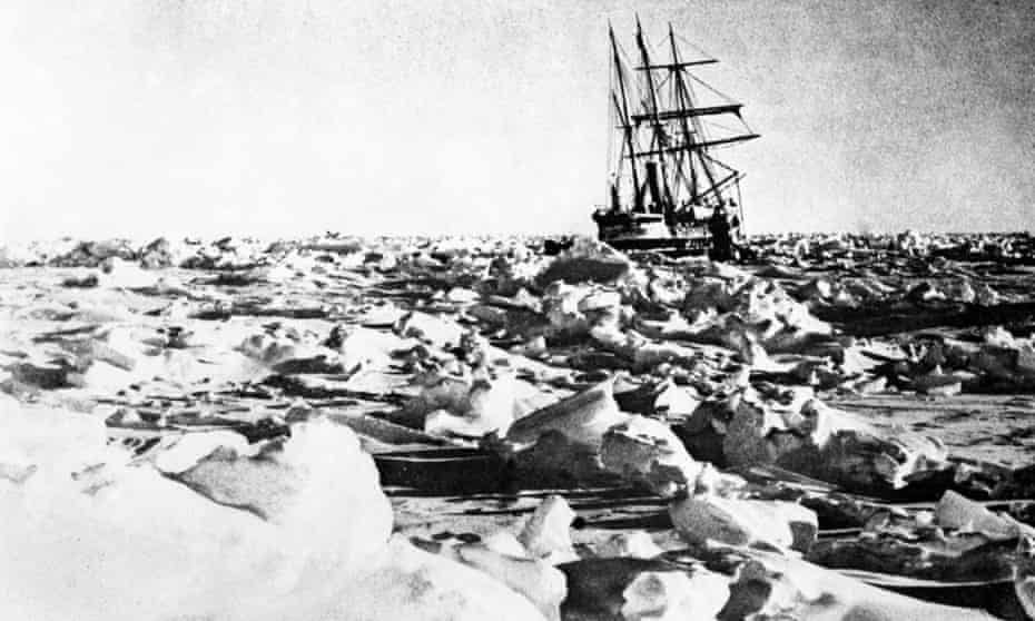 Sir Ernest Shackleton's ship Endurance trapped in Antarctic ice