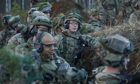 US army forces during military exercises in Lithuania in November 2016. 