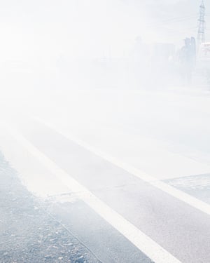 Tyre smoke.