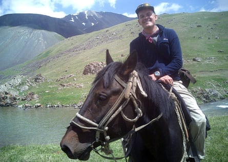 Jonny Bealby on horseback in Kyrgyzstan