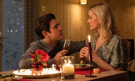 Anne-Marie Duff with Claes Bang in Bad Sisters.