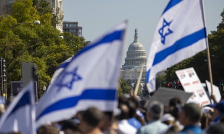 A rally supporting Israel and the American Jewish community in Washington DC.
