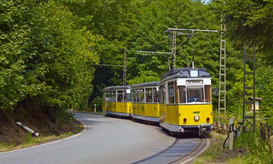 Railcar of Kirnitzschtal Tramway