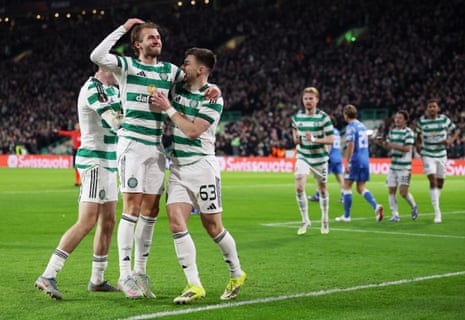 Benjamin Nygren slots home and Celtic take an early lead.