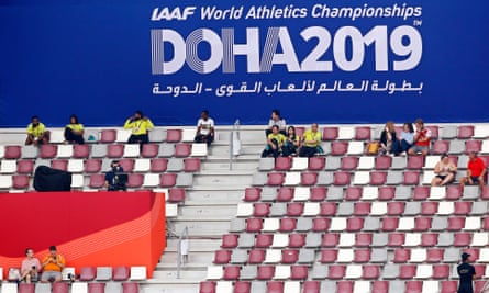 Empty seats at the 2019 world championships in Doha, Qatar.