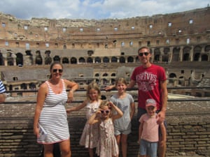 Daniel and Clair Prince and family at the Colosseum n Rome.