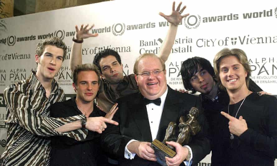 Pearlman (centre) with one of his lesser-known boybands, Natural, who found success in Germany and the Philippines.