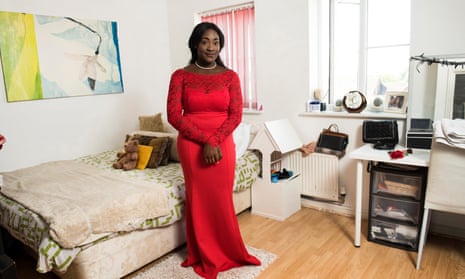 ‘I wear lots of different colours but red is good on me’ ... Nicole Ekwensi at home in Milton Keynes.