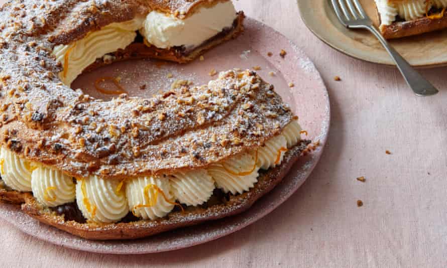 The showstopper: Benjamina Ebuehi’s orange and hazelnut Paris-Brest.