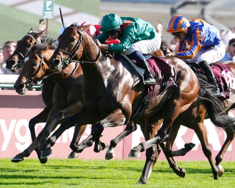 Mickaël Barzalona riding Daryz to win the Prix de l'Arc de Triomphe.