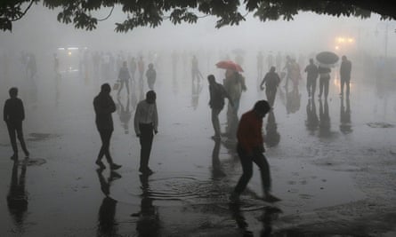 Heavy rainfall and dust in the northern town of Shimla in Himachal Pradesh state.