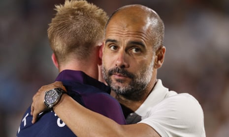 Pep Guardiola praised Kevin de Bruyne after the 4-1 friendly win over Real Madrid in Los Angeles.