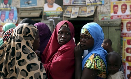 Women waiting to register to vote in Kano, 2015.