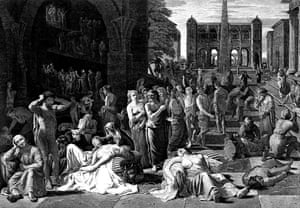 The Plague of Athens was an epidemic that devastated the city-state of Athens in ancient Greece during the second year of the Peloponnesian War (430 BC) when an Athenian victory still seemed within reach. It is believed to have entered Athens through Piraeus, the city’s port and sole source of food and supplies. Thucydides states that people ceased fearing the law since they felt they were already living under a death sentence. Likewise, people started spending money indiscriminately.