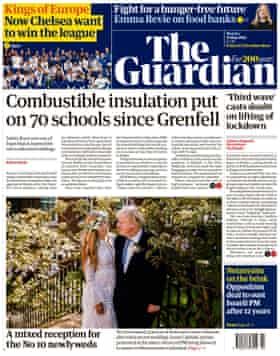 Front page of The Guardian, Monday May 31, 2021