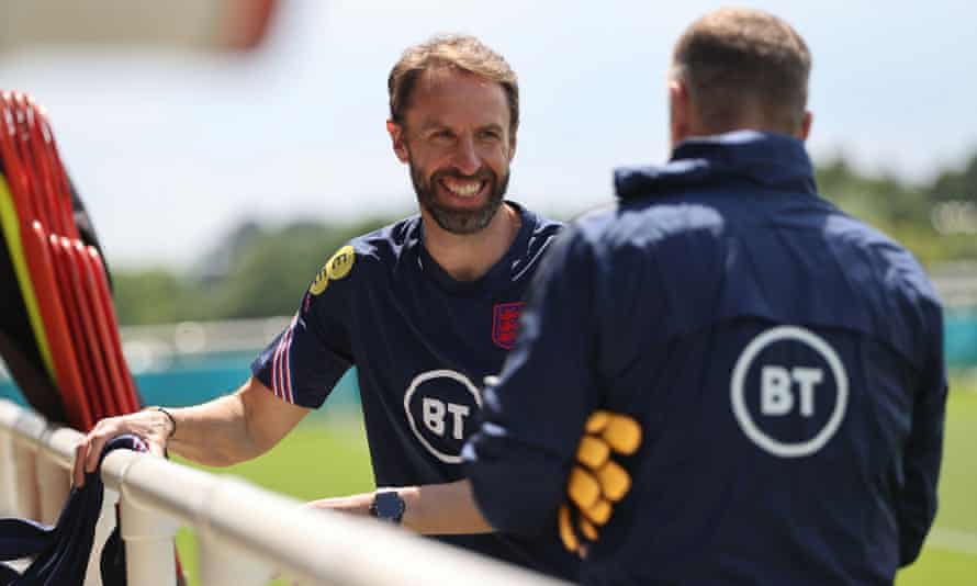 Gareth Southgate during England training in the buildup to the final against Italy.