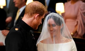 Prince Harry and Meghan Markle during their wedding ceremony at St George’s Chapel, Windsor Castle, last month