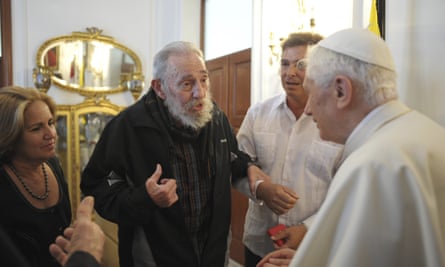 With Pope Benedict in Havana in 2012.