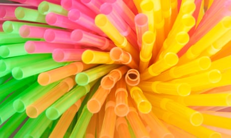 Colourful plastic straws