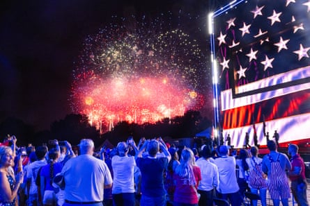 Fireworks go off during the celebrations in Washington DC
