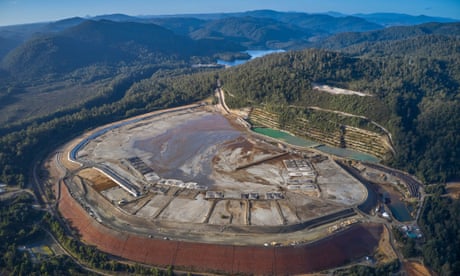 A tailings dam at Rosebery