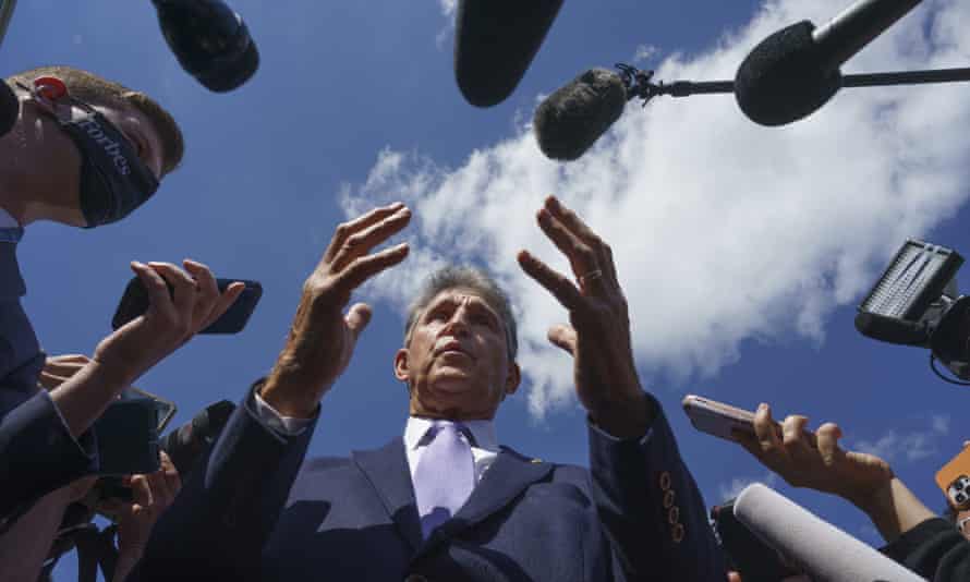 Joe Manchin speaks to reporters in Washington DC in September.