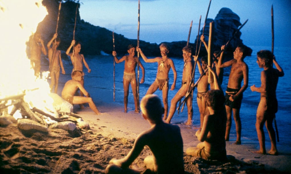 Warring tribes … the 1990 film adaptation of William Golding’s Lord of the Flies.