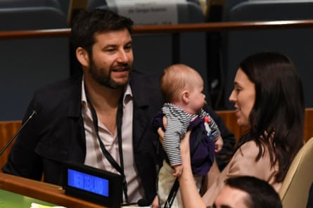 Ardern with Gayford and their daughter, Neve, while in New York for a United Nations assembly, 2018.