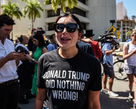 Laura Loomer wearing a T-shirt saying ‘Donald Trump did nothing wrong’