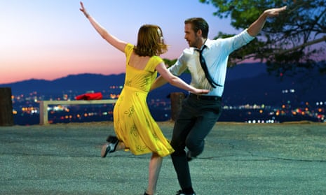 Old-fashioned Hollywood romance ... Emma Stone and Ryan Gosling in La La Land