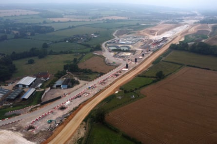 Aerial view of viaduct works