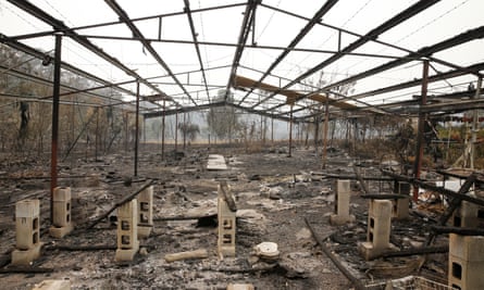 A property destroyed by fire at Koorainghat, NSW.