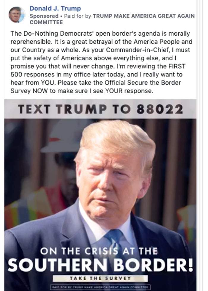 Trump S Deluge Of Facebook Ads Have A Curious Absence Coronavirus Us News The Guardian