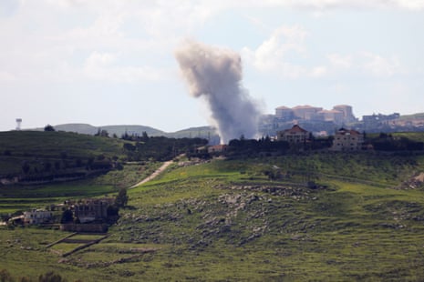 Smoke rises following a reported Israeli strike, in southern Lebanon, on Tuesday.