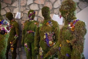 Mannequins representing the 23 victims of the shooting have been placed in a community healing garden