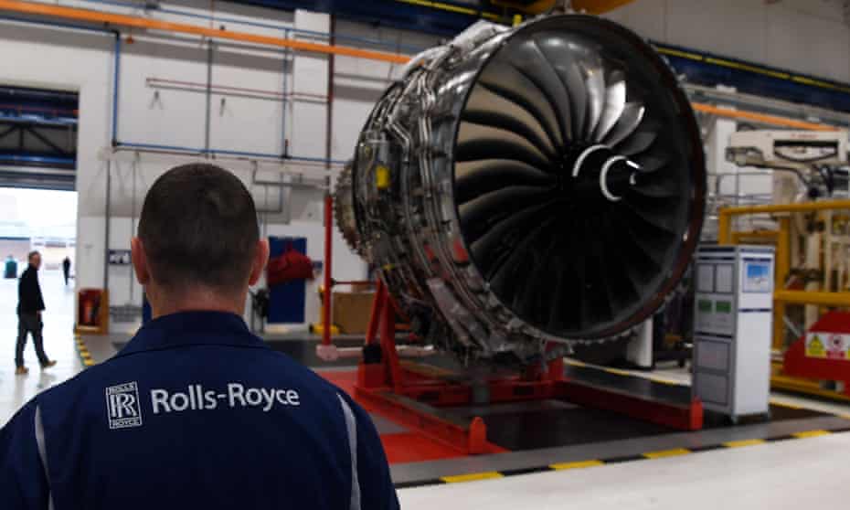 Rolls-Royce Trent XWB engines on view on the assembly line at the factory in Derby