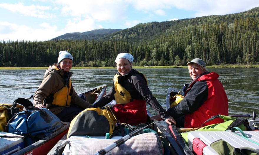 Women only canoe trip on the Yukon river with Frontier Canada