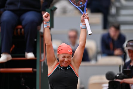 Diana Shnaider celebrates her quarter-final victory against Aryna Sabalenka.
