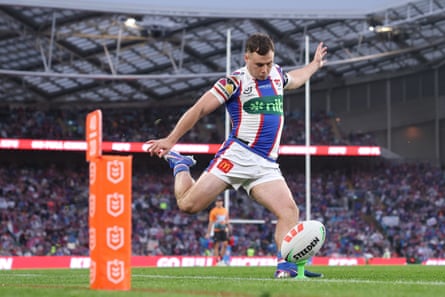 Sandon Smith attempts to convert a try