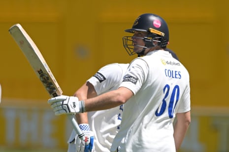 Coles celebrates his hundred
