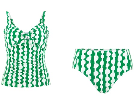 Phase Eight Lara Tankini Top and Lara Tankini Bottom in green and white print