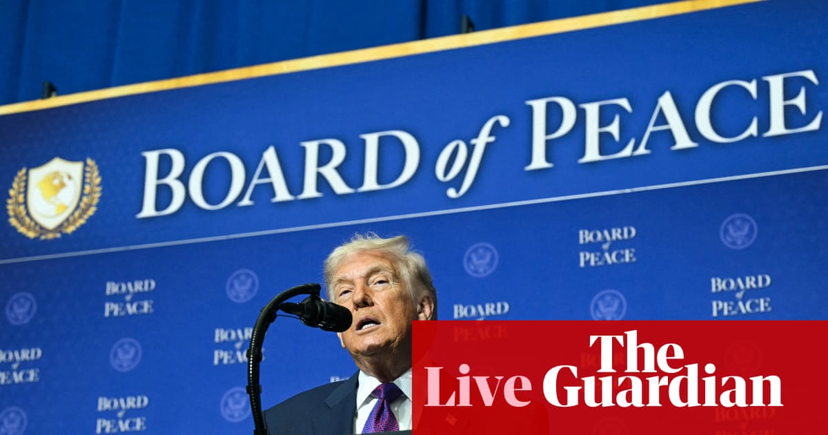 Donald Trump repeats call for Iran to end nuclear program as world leaders gather for first Board of Peace meeting - US politics live