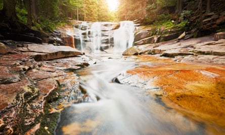 Mumlava waterfalls in Krkonose National Park, Czech Republic
