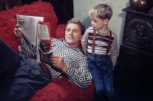 Douglas with son Michael Douglas as a young boy