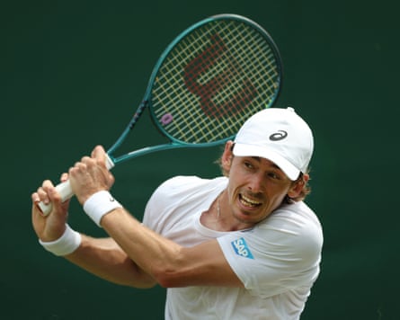 Australia's Alex de Minaur in action during his first round win against Spain's Roberto Carballes Baena.