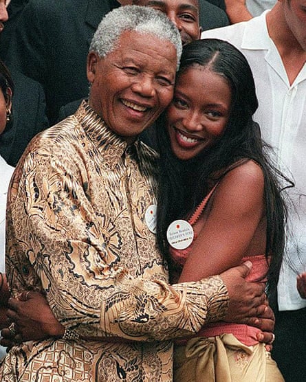 Campbell and Nelson Mandela in 1998