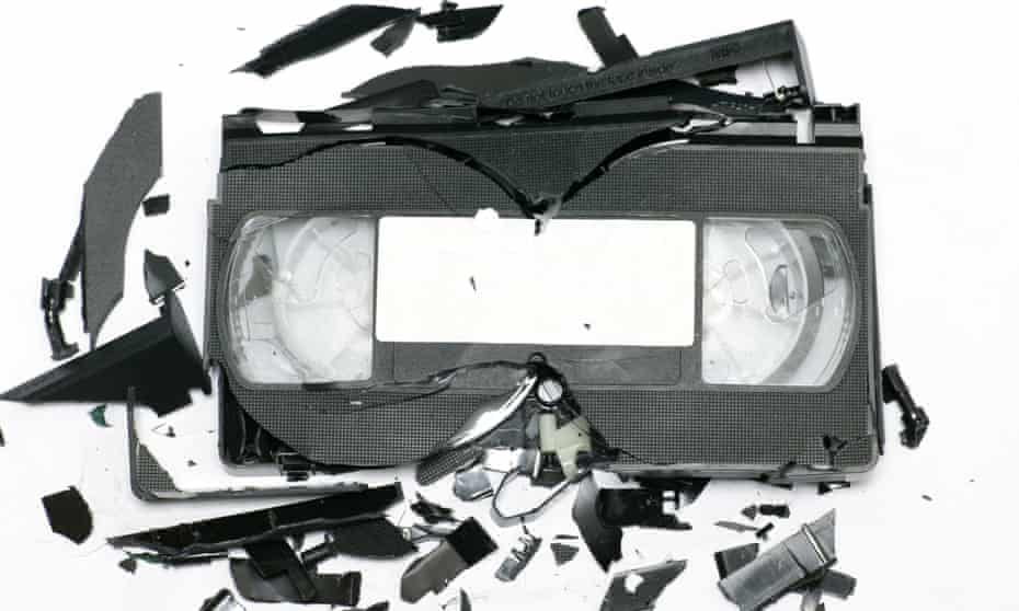 Record breakers … a smashed VHS.