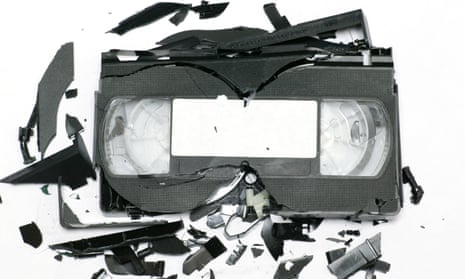 Record breakers … a smashed VHS.