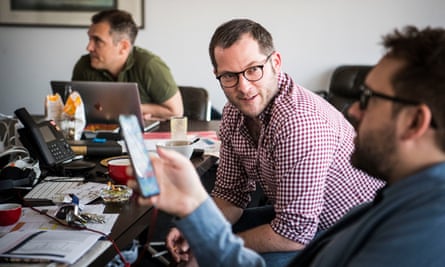 Bild editor-in-chief Julian Reichelt (centre), plus deputy editors Jorin Verges (left) and Paul Ronzheimer (right).